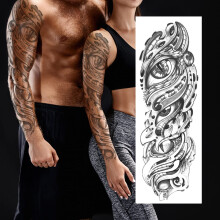 Temporary Tattoo Sleeve Waterproof Full Arm 3D Skull Extra Large Realistic Tattoo Sticker for Men and Women