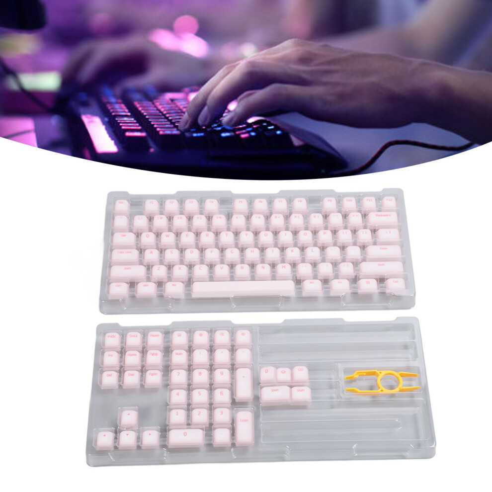 113 Keys Pbt Mechanical Keyboard Keycaps 61-108 Keys Pink 3241381353904