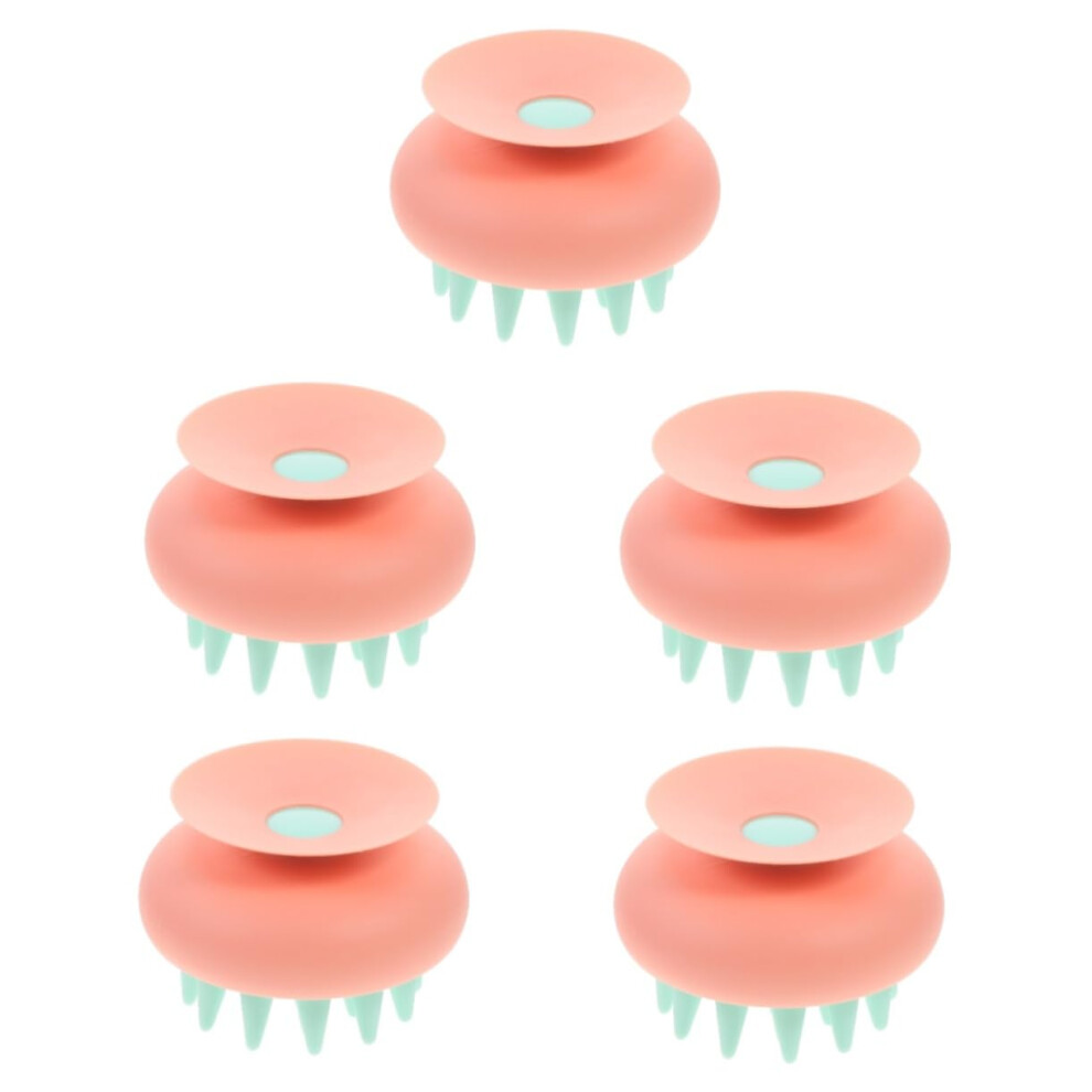 Pink Scalp Massager Brush Set Â Soft Bristle Scalp Scrubber For Deep Cleaning And Healthy Hair
