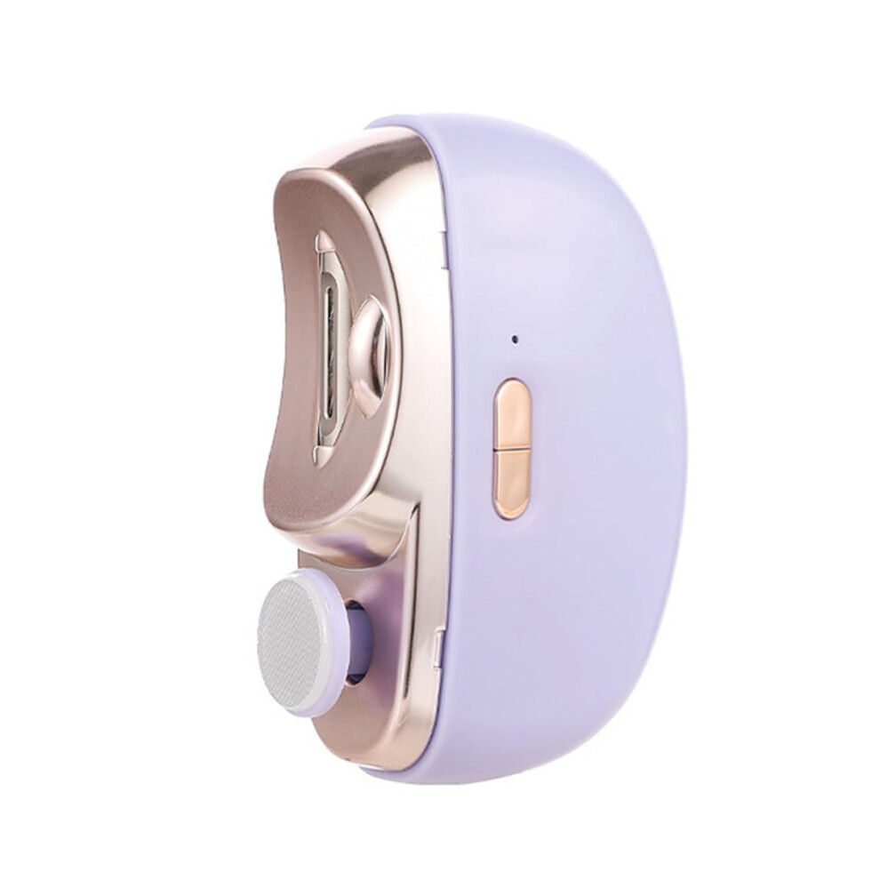 Electric Nail Clipper for Seniors with 2 in 1 Nail Care, Dual Speed, Light, USBC Rechargeable Purple