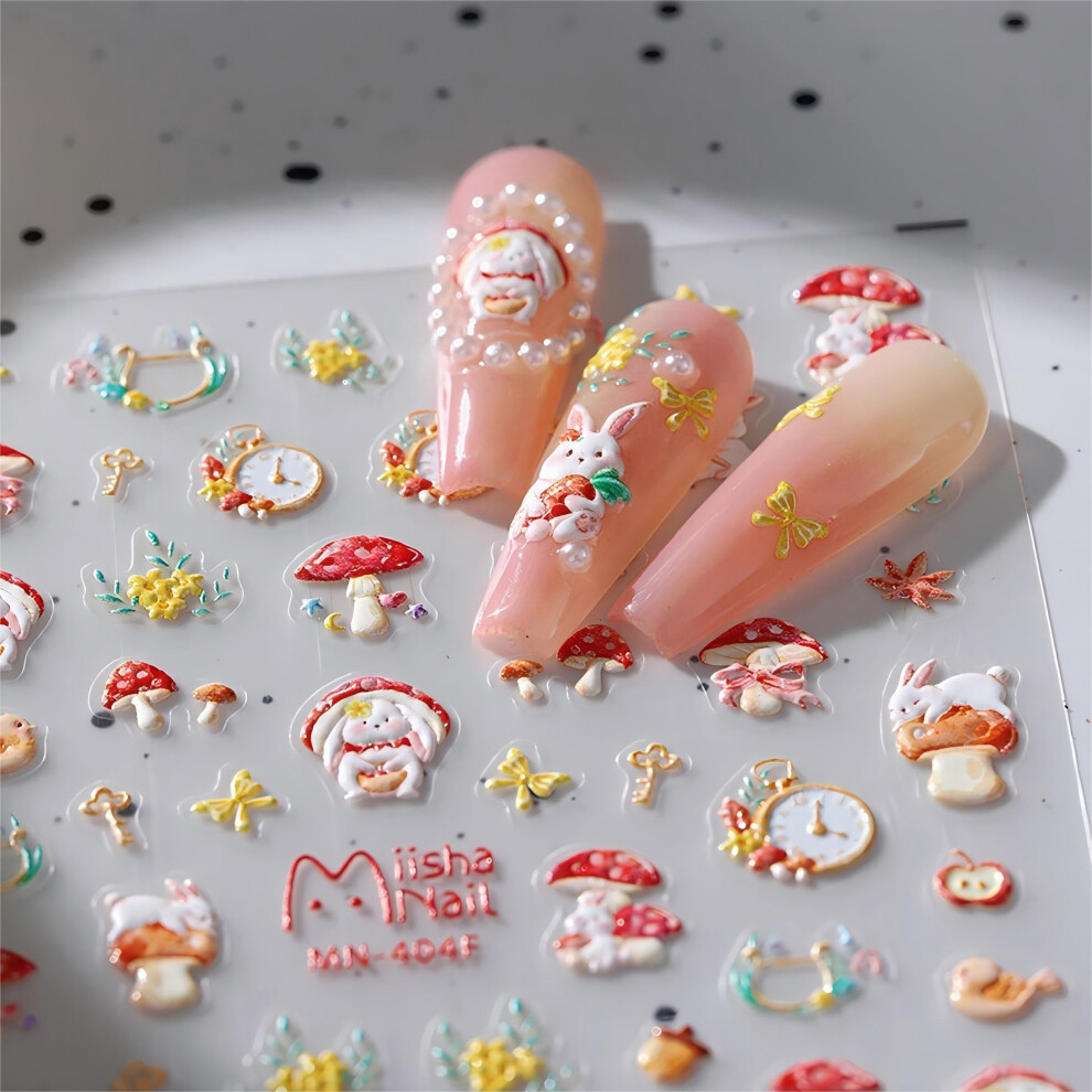 Cat Nail Stickers 3D Embossed Kitty Nail Art Decals for Women SelfAdhesive Manicure