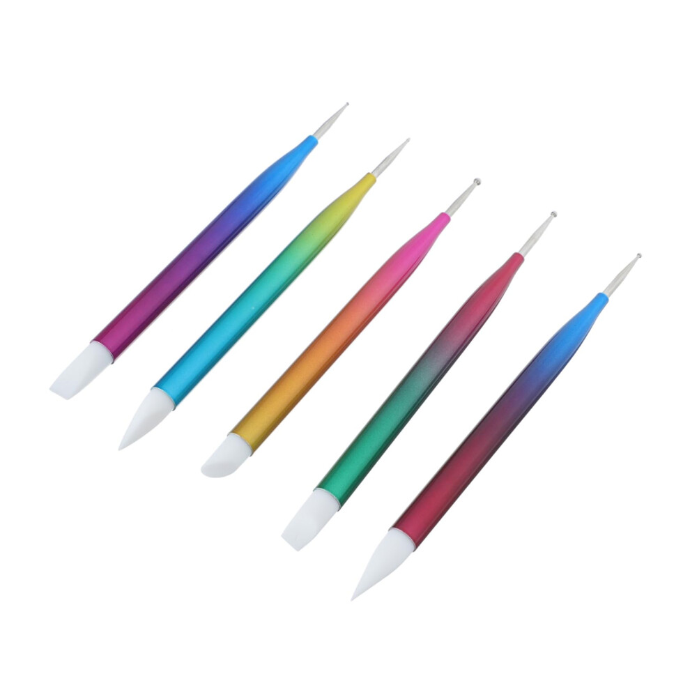 MERRYHAPY 5pcs Professional Nail Art Liner Brush Set with Durable Nylon Bristles for Manicure Design