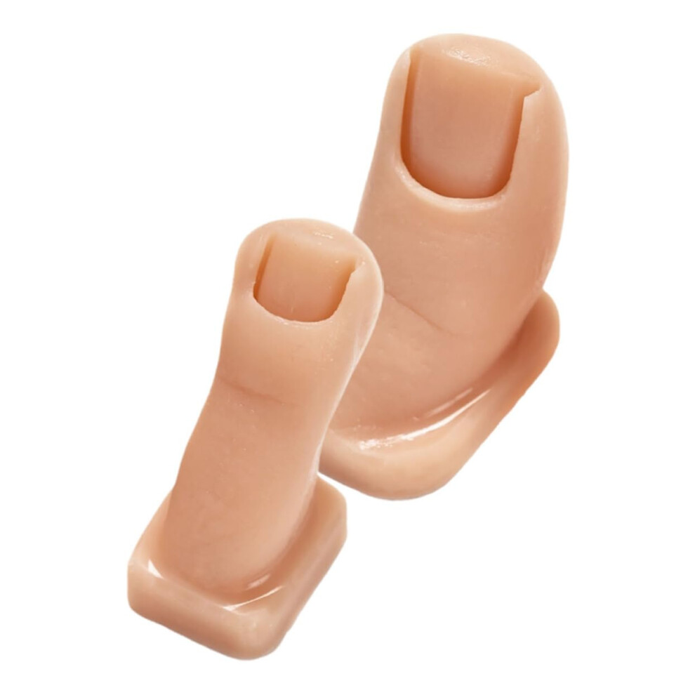 Silicone Practice Toes 2pcs Realistic Texture Fake Toes for Acrylic Nail Art and Pedicure Training