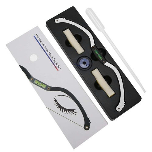 Eyebrow Mapping Ruler with String Tool, Precise Microblading Measuring Ruler Silver 0.07ml