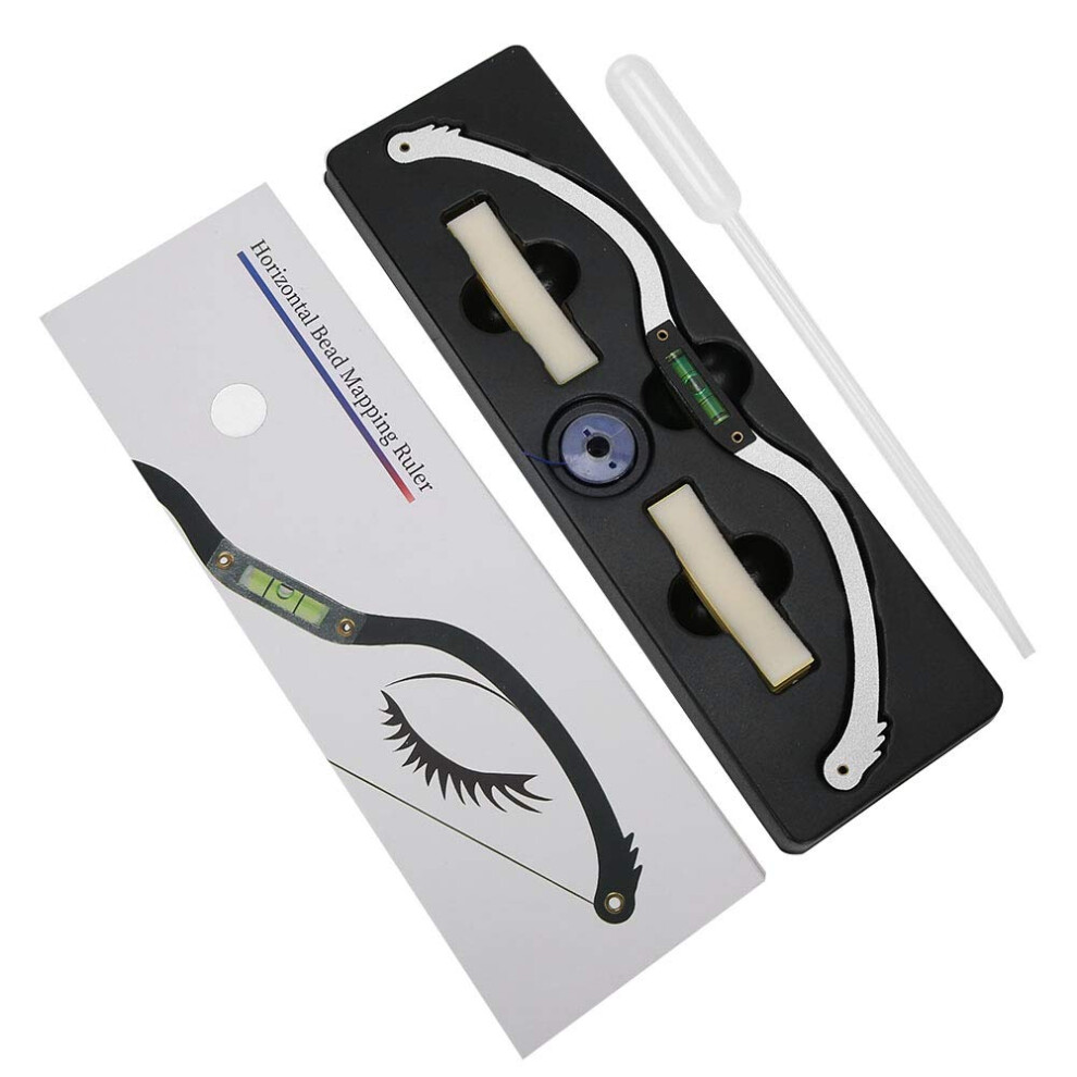 Silver Eyebrow Mapping Ruler With String Tool, Precise Microblading Measuring Ruler 0.07Ml