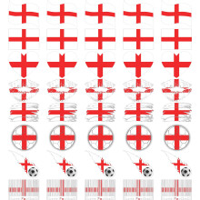 England Flag Temporary Tattoos Waterproof Face Stickers for Kids Football Fans 40 Sheets