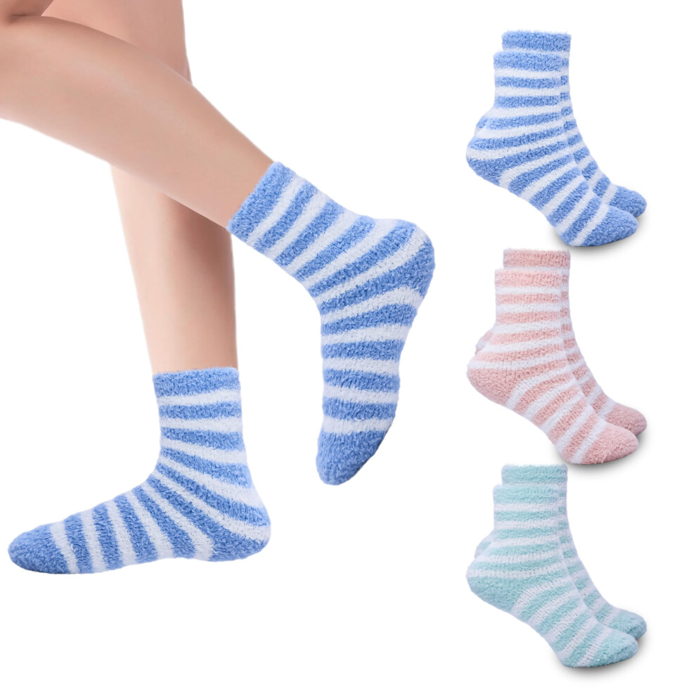 Coral Moisturizing Spa Socks 3 Pairs Aloe Infused For Dry Cracked Feet Non Slip Fuzzy Foot Care