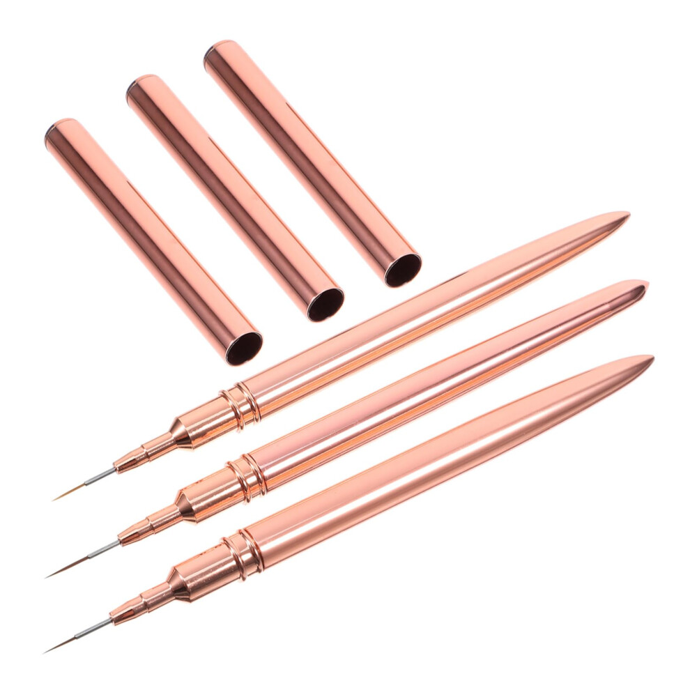 3pcs Nail Art Brush Set with Fine Tip Manicure Liner for Precise Salon and DIY Design