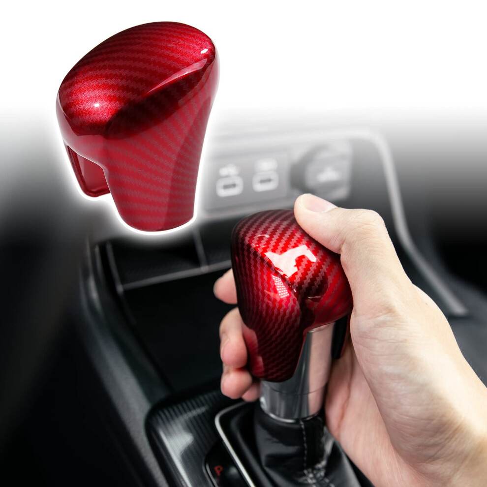 Gear Shift Knob Cover Carbon Fiber Trim For Honda Civic Accord Crv Hrv Sporty Look Red 9099447675668
