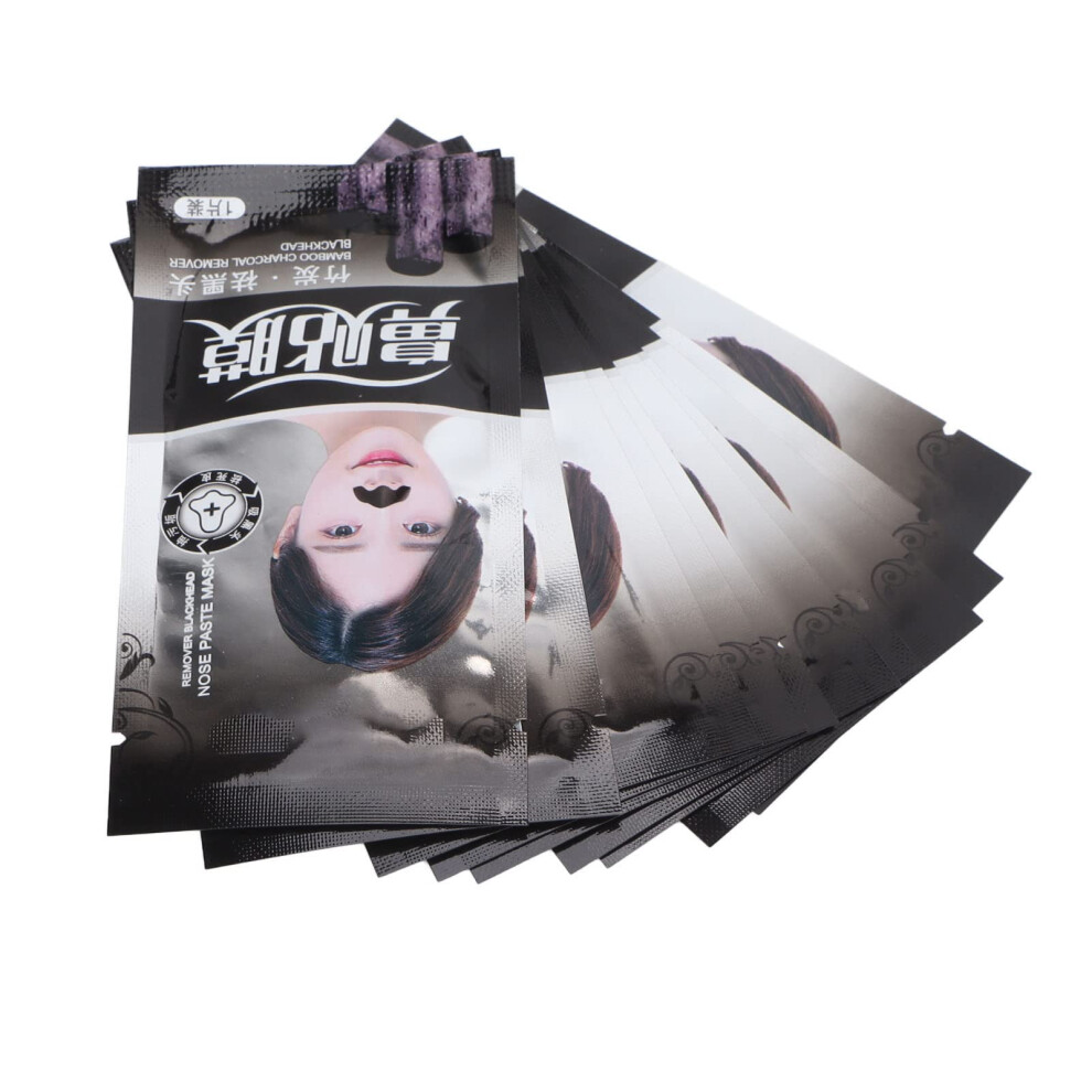 Blackhead Remover Bamboo Charcoal Nose Pore Cleansing Strips 10 Pack for Daily Skin Care