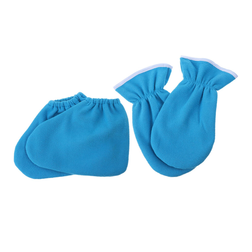 Blue Paraffin Wax Mitts And Booties For Heat Therapy, Moisturizing Gloves And Foot Covers For Spa Care