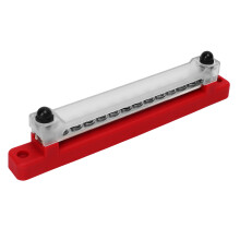 48V 150A Power Distribution Block 12 Terminals Cover Red M6 Studs Marine