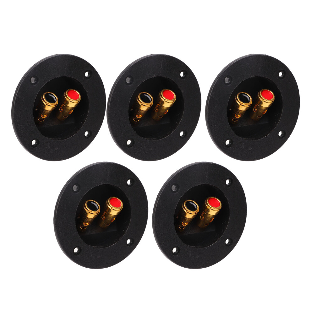 5Pcs 2-Way Stereo Speaker Terminal Cups Abs Zinc Alloy For Car Rv Yacht Black 4621381357239