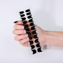 French Tip Gel Nail Strips No Lamp, Salon Quality Easy Apply Remove, 22pcs Nail Stickers Set