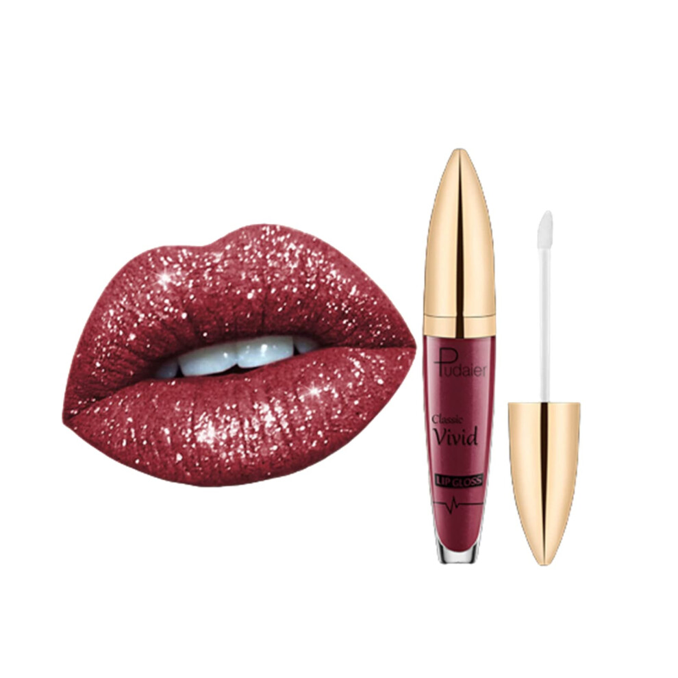 Waterproof Matte Liquid Lipstick and Glitter Lip Gloss Kit with Diamond Shimmer Long Wear