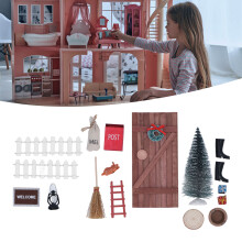 Kit Portale delle Fate di Natale 1/12 Porta di Unghie in Legno Miniatura di Casa delle Bambole Squisita