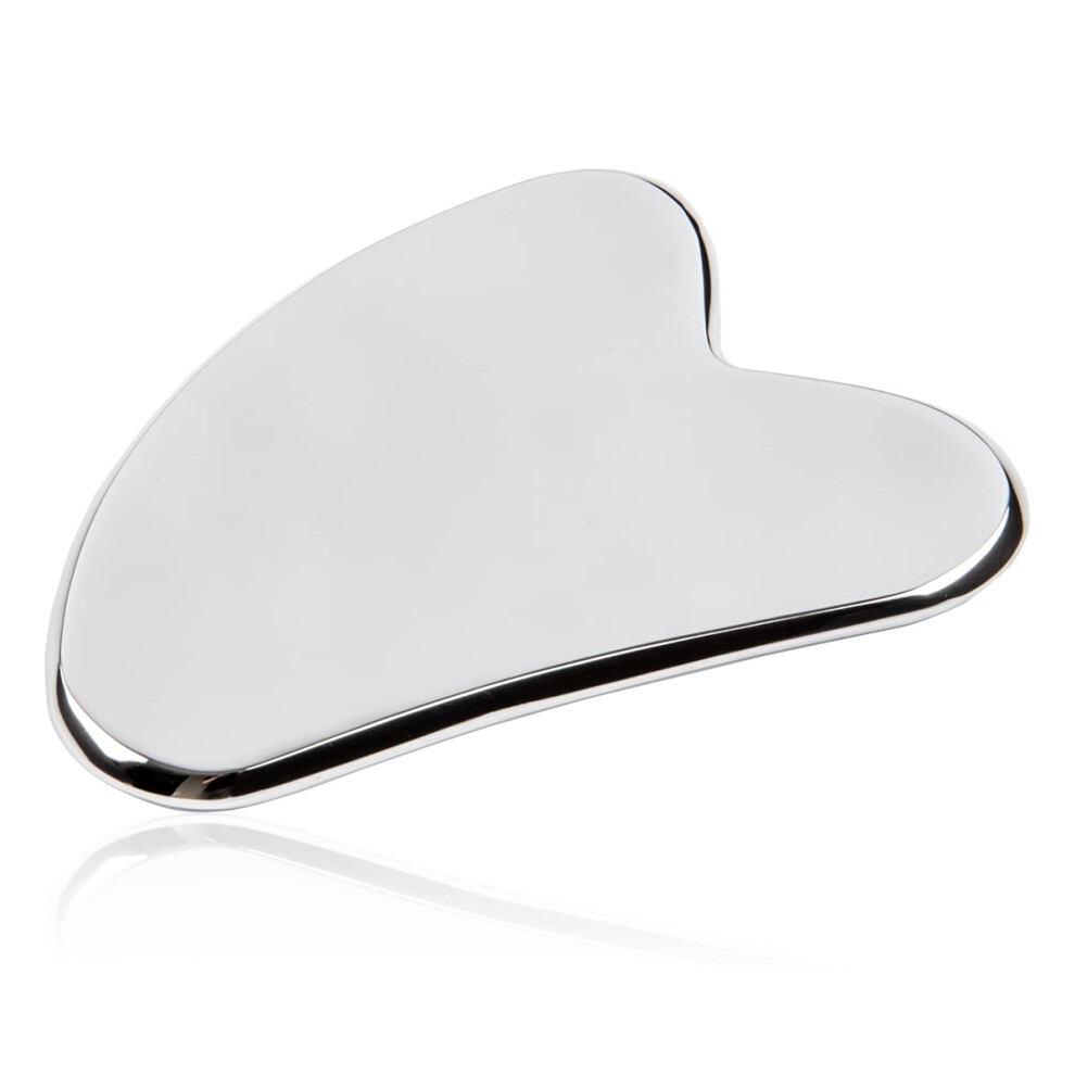 Stainless Steel Gua Sha Facial Tool, Heart Shaped Face Massage for Contour Sculpting and Skincare