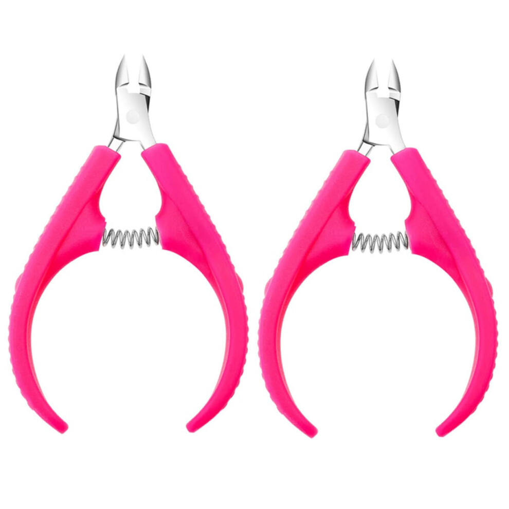 2pcs Professional Stainless Steel Cuticle Nipper and Trimmer for Manicure Pedicure