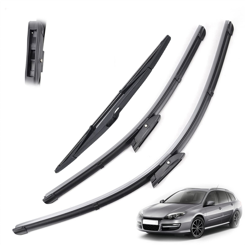 Wiper Blades Set Front And Rear For Renault Laguna 3 20072015 Allweather 26' 16' 14' 9450606371126