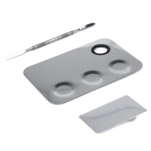 Stainless Steel Ring Makeup Mixing Palette Set with 3 Wells and Color Stick for MultiShade Mixing