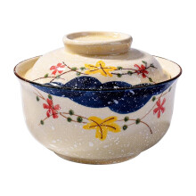 6.5 Inch Ceramic Ramen Bowl with HeatRetaining Lid for Soup Rice and Elegant Table Serving