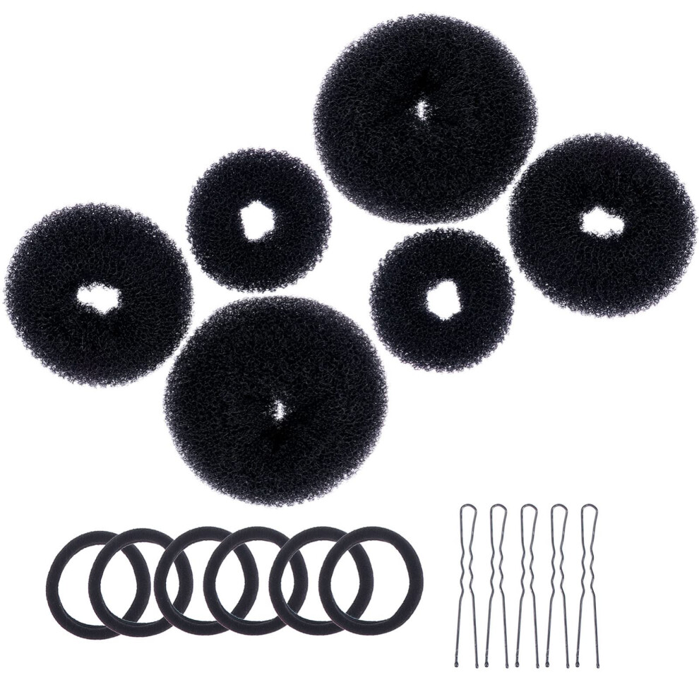Unisex Hair Bun Maker And Styling Kit With Donut Bun, Ushaped Pins, Bands For Fast Easy Updo Styles