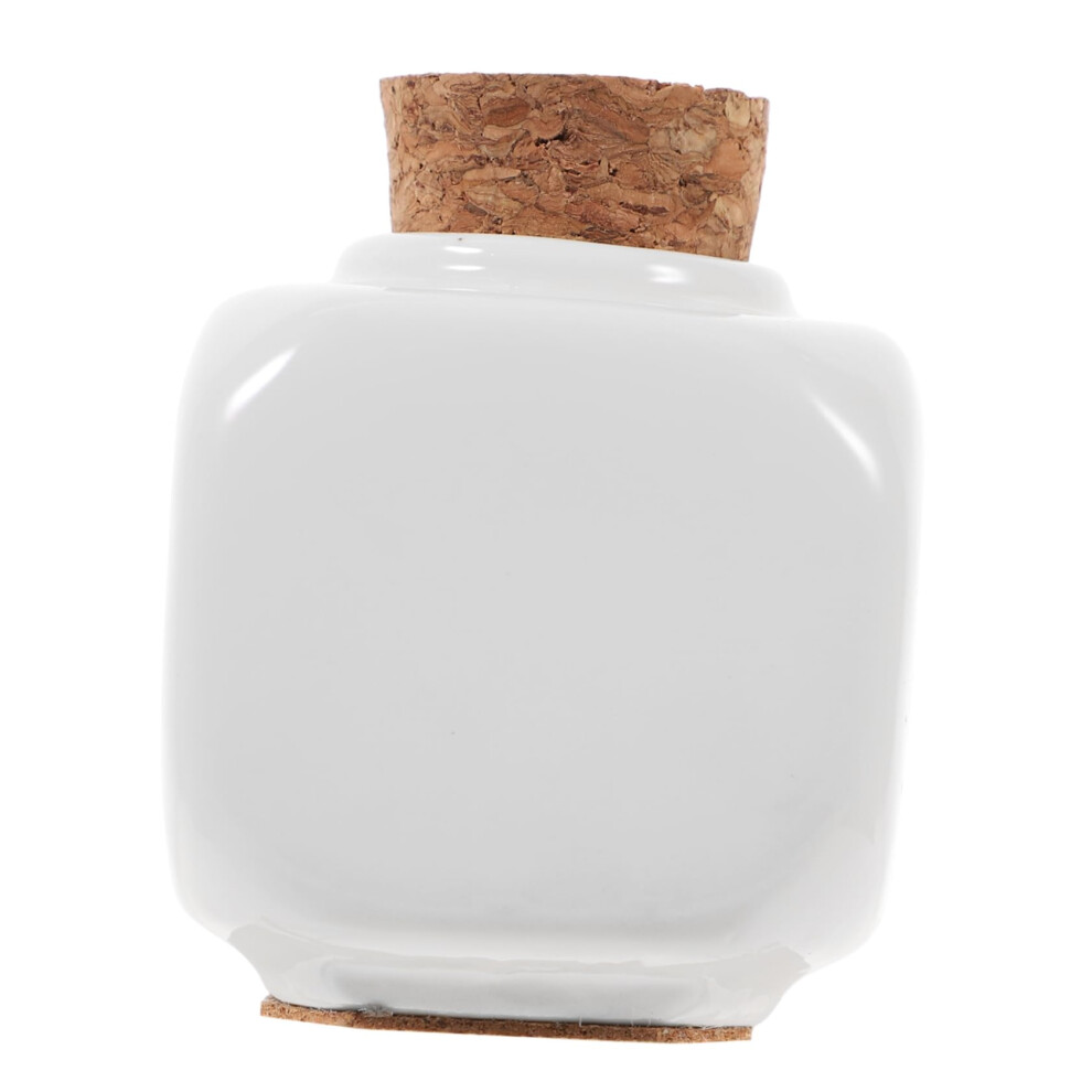 White Nail Art Liquid Holder Ceramic Manicure Cup With Secure Cork Lid For Salon And Home