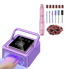 108W Cordless UV LED Nail Lamp and Electric Nail Drill Kit with Bits for Gel Nails