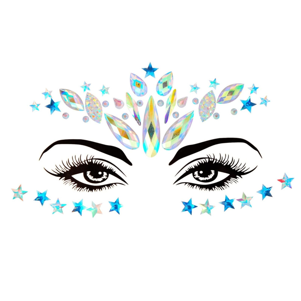 Face Gems Stickers with Glitter Rainbow Rhinestones for Festival and Rave Carnival Makeup
