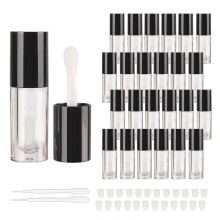 14pcs 6ml Empty Lip Gloss Tubes with Large Wand, Refillable DIY Containers, LeakResistant Black