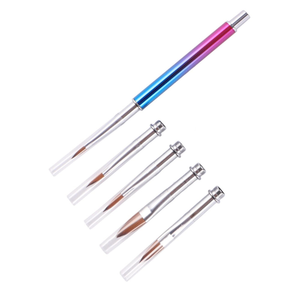 Nail Art Brush Set with Removable Crystal Brush Heads for Precise Detailing and Professional Painting