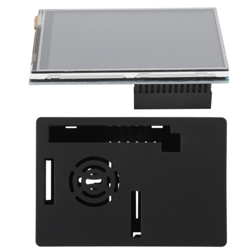 Tela sensível ao toque compacta de 3,5 polegadas para Raspberry Pi em ABS, com acesso total às portas, alto fator de segurança para fácil 2
