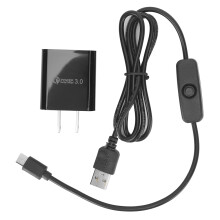 Adaptador de alimentação USB-C com carregamento rápido, compatível com Raspberry Pi, certificado pela UL para uso em escritórios ou