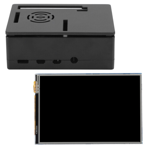 Caixa em ABS com entrada de sinal SPI para Raspberry Pi 4, tela LCD sensível ao toque de 3,5 polegadas compatível com sistemas Raspbian, Ubuntu e 1