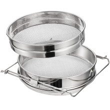 Stainless Steel Double Sieve Honey Strainer with Dual Screen Filtration for Beekeeping