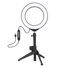 Bärbara LED-ringlampor med justerbar ljusstyrka för mångsidig användning, skuggfri mjuk belysning med dimbara funktioner, felfri fotografering