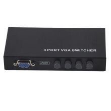 VGA Switch Video Selector Switcher Box 4 Port VGA Switch With Metal Shell Plug And Play High Resolution Support For Multiple Monitors