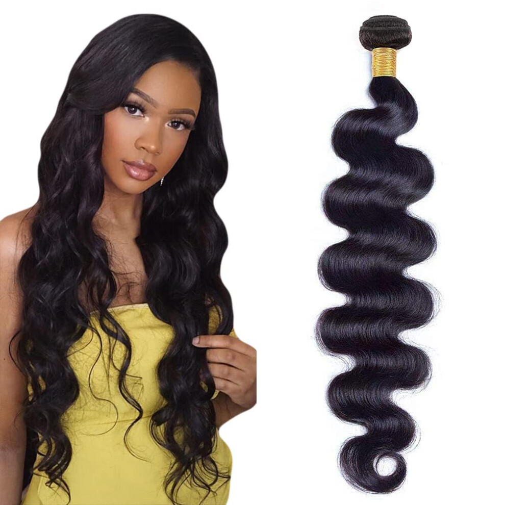 24 Inch Brazilian Body Wave Hair Bundle Virgin Remy Human Extensions Natural Texture Tangle