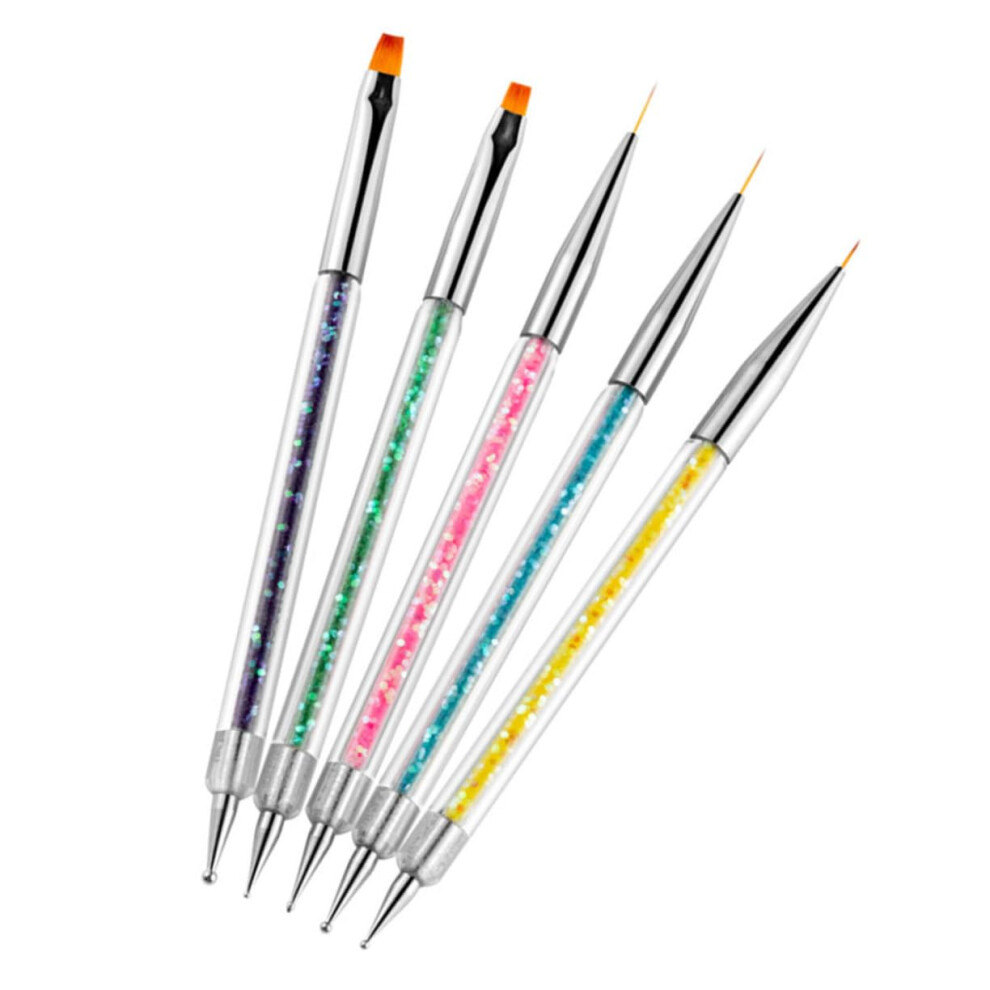 5pcs Nail Art Liner Brush Set for Fine Detail Precision Manicure and Nail Art Design