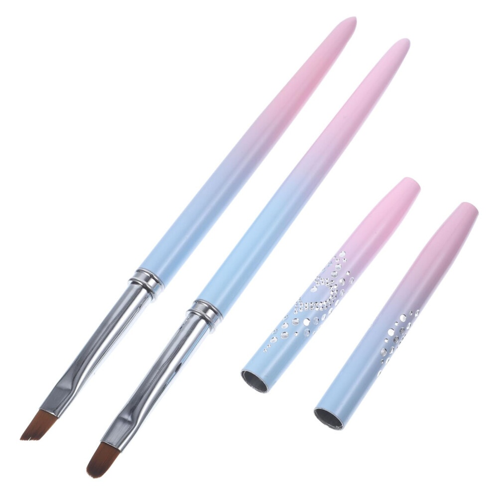 2pcs Professional Nail Art Brush and Pens Set with Precision Liner Tip for Gel Polish and Salon Manicure