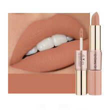 Matte Liquid Lipstick and Velvet Lip Gloss Set Rose Gold Nude Waterproof Long Lasting Wear