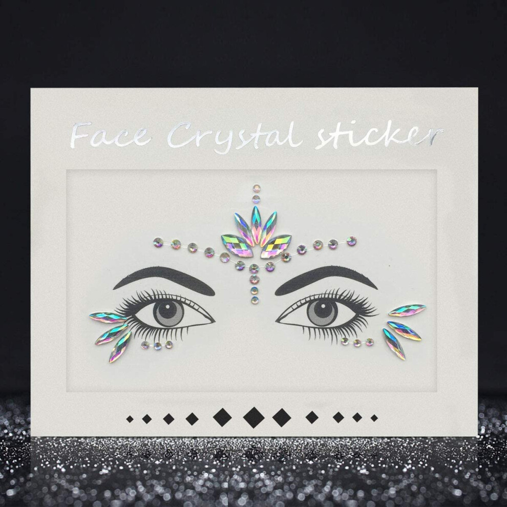 Mermaid Face Gems with Longlasting Adhesive for Festival, Rave, and Cosplay Eye Rhinestones