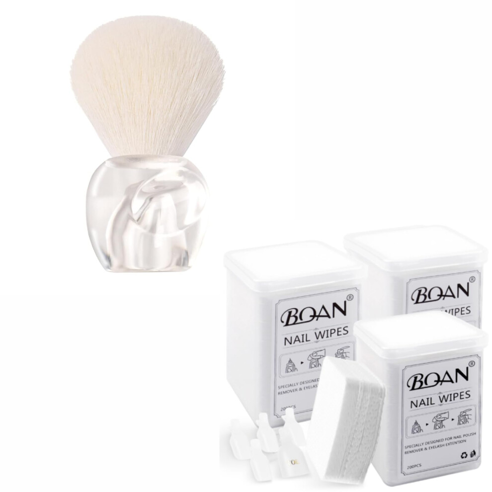 Nail Dust Brush with Lint  Nail Wipes Soft Bristles for Professional Manicure Cleaning