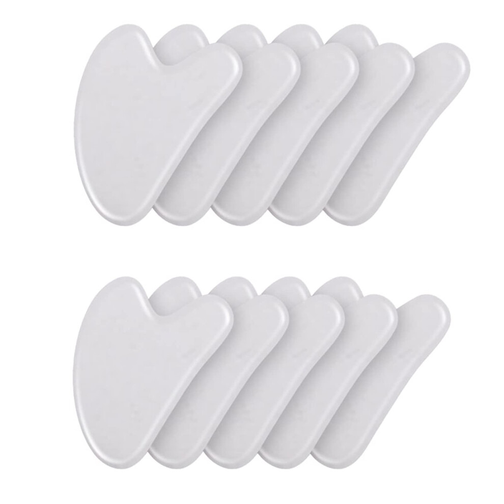 White Jade Facial Roller And Rose Quartz Gua Sha Set For Skin Care Massage Antiwrinkle 10Pcs