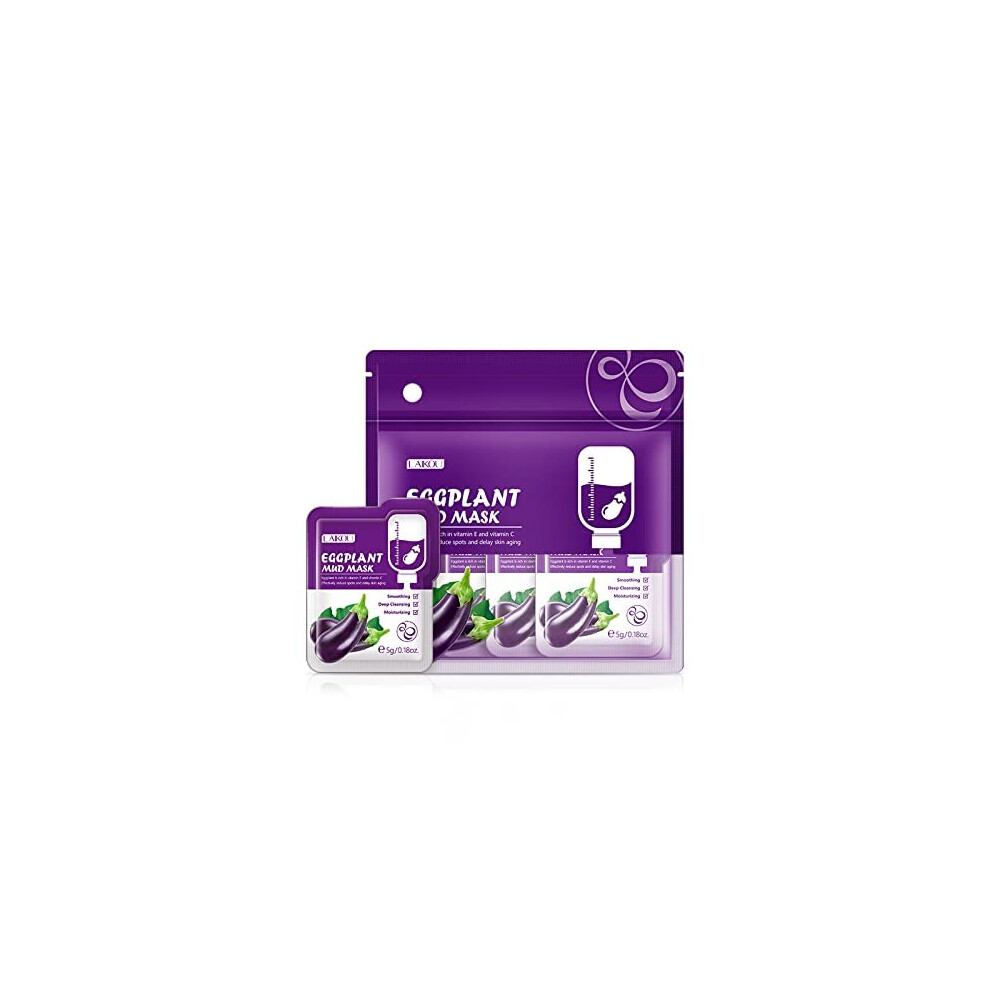 Eggplant 12 Pack Clay Facial Mask, Deep Cleansing Mud Face Mask For Oil Control And Hydration