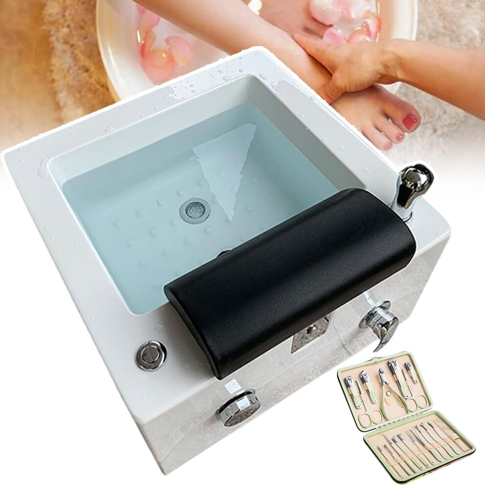 Acrylic Heated Foot Spa with Massage and LED Lights, Builtâin Drain Pump, Manicure Set Included