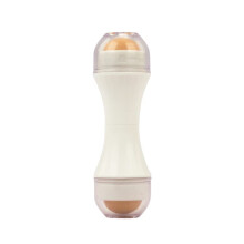 Oil Absorbing Face Roller with Dual Volcanic Stone Heads, Reusable Oil Control Tool for Oily Skin White