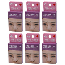 20m PreInked Eyebrow Mapping String Red Ink Thread 6 Pack for Precise Brow Marking