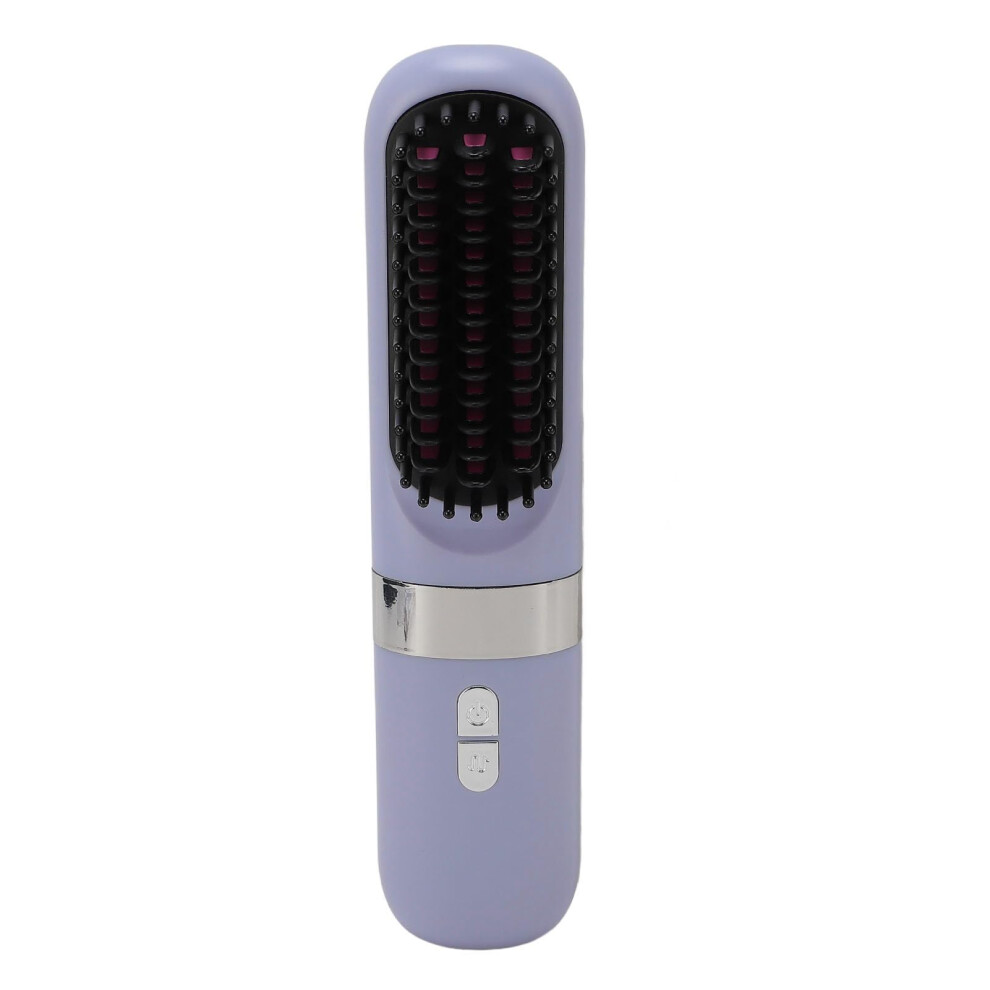 Hair Straightener Brush with Negative Ion, Cordless 2 in 1 Straightener and Curler for Travel