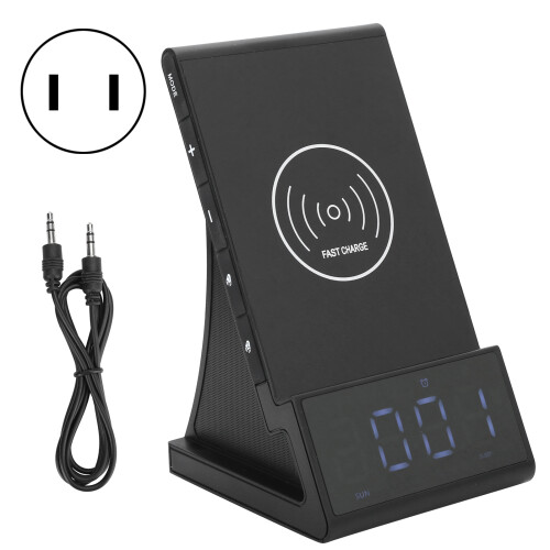 Wireless Charging Dock With Alarm Clock Function Ergonomic Stand Design Supports Qi Devices Intelligent Identification Output And Multiple Certified